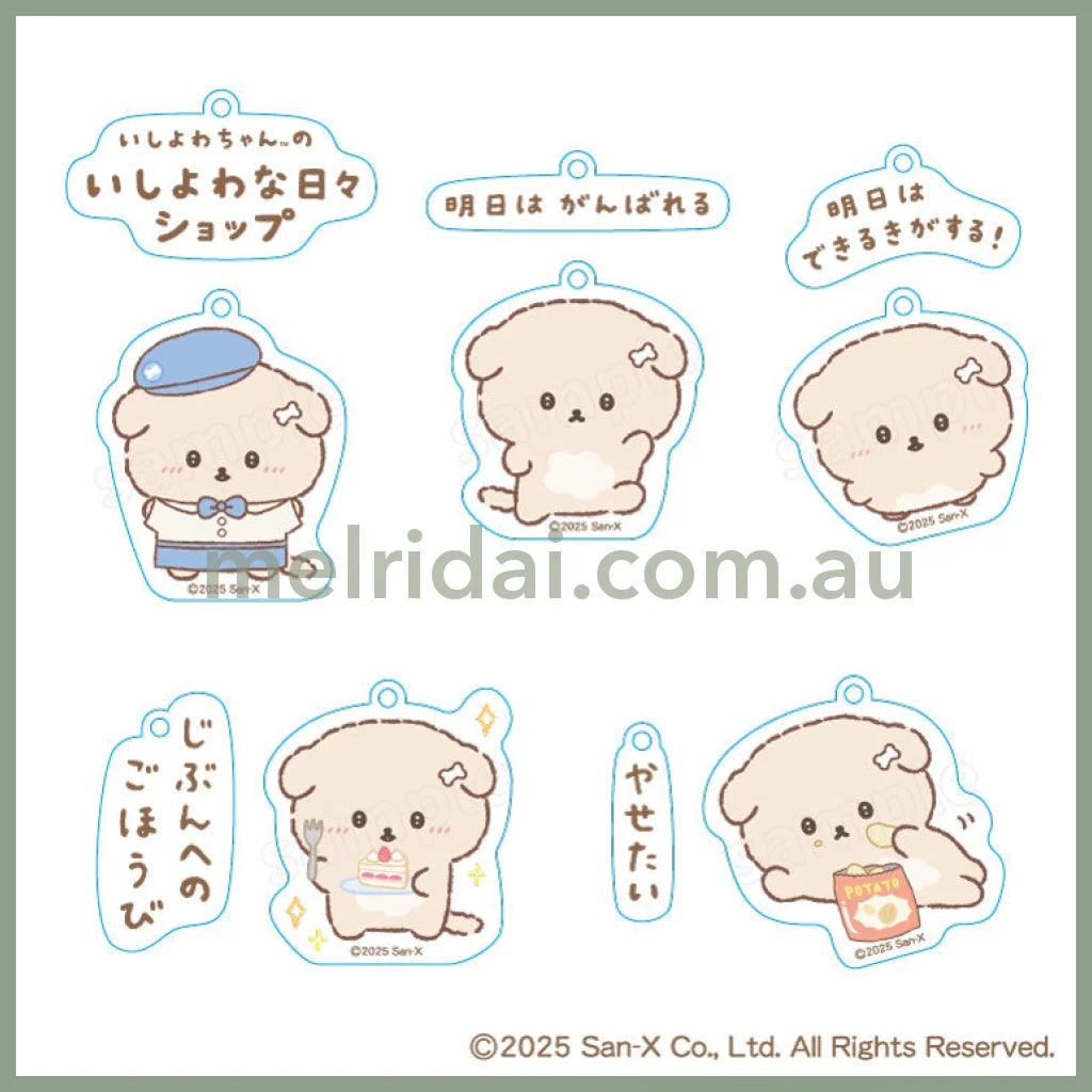 SAN-X | Ishiyowa-chan/Ishiyowachan Secret Acrylic Keychain with Trading Quote Charm Within 60 x 60 mm