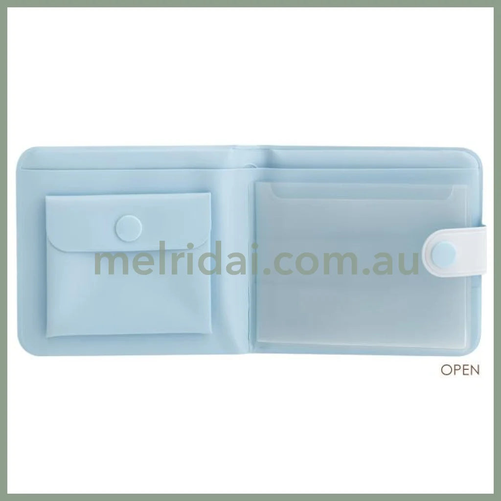 SAN-X | Ishiyowa-chan/Ishiyowachan Small Vinyl Wallet 90×95×10mm (Light Blue)