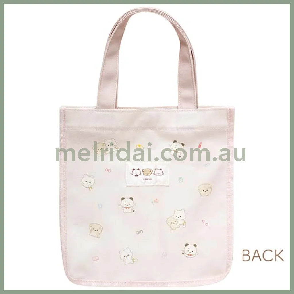 SAN-X | Ishiyowa-chan Mini Tote Bag 250×240×100mm (Junior Chan Appears Pink)
