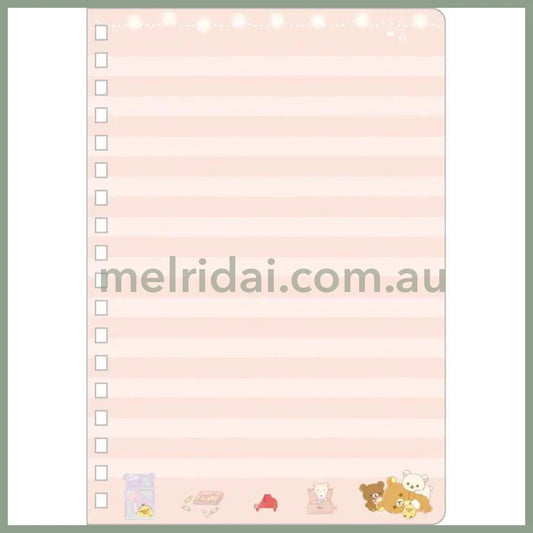 San-X | Rilakkuma B6 Ring Notebook - 50 Colorful Pages (Lovely House)