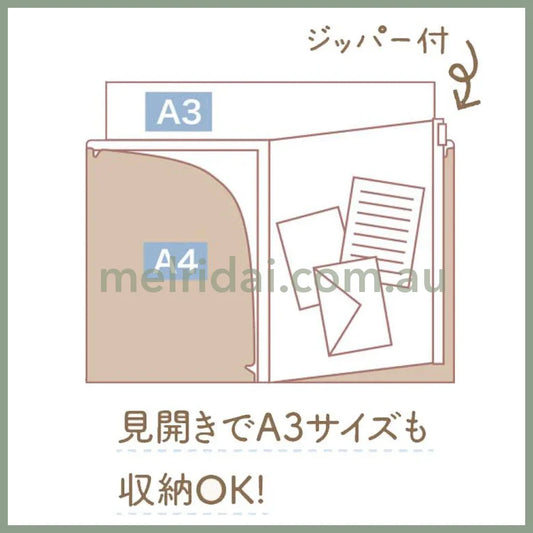 San-X | Rilakkuma Blue Wolf Plastic Document Holder 6 + 1 Pocket A4 (Aokogu Otomari)