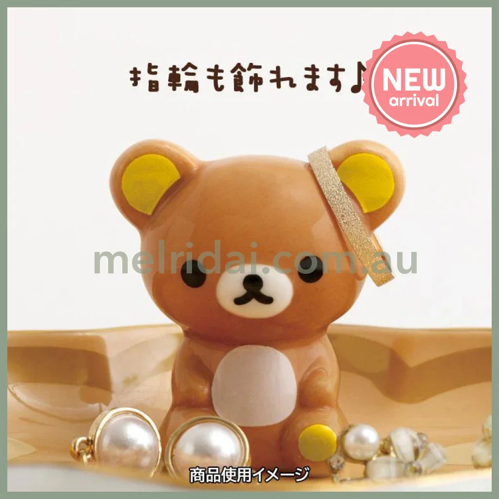SAN-X | Rilakkuma Ceramic Accessory Tray 40×110×110mm (Mister Donut Standing)