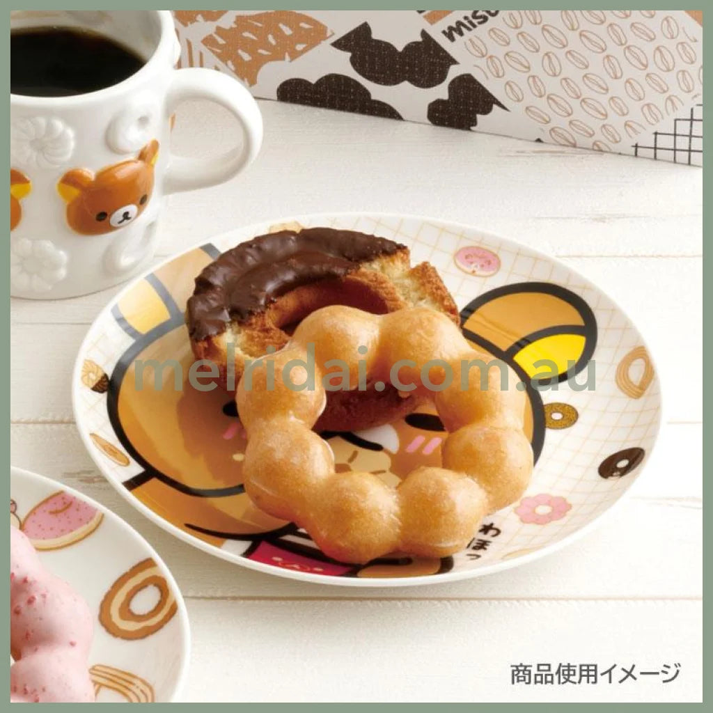 SAN-X | Rilakkuma Ceramic Plate 200×200×23mm (Mister Donut Standing)