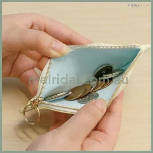 San-X | Rilakkuma Coin Case H95 X W135Mm (Minna De Manpuku Makumaku) 轻松熊造型 皮质拉链零钱包/硬币包(披萨料理/吃货系列)