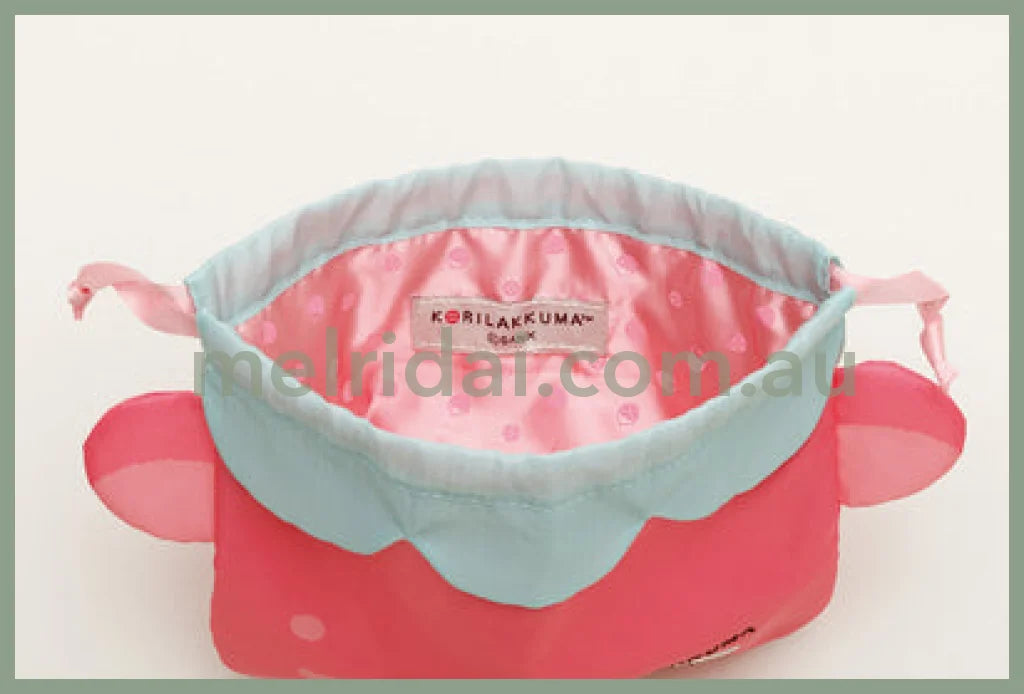 San - X | Rilakkuma Drawstring Pouch (Korilakkuma Full Of Strawberry Day) 210 X 205 Mm 轻松熊
