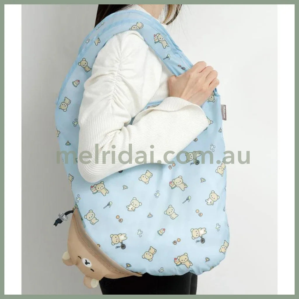 SAN-X | Rilakkuma Ecoron Shirokuma Pink Eco Bag 575 x 370 mm (Rolled up for storage No folding required)