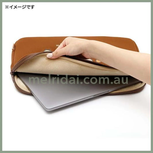 SAN-X | Rilakkuma Embroidered Appliques 13 inch Laptop Bag Tablet Case 200x310x15 mm (Brown)