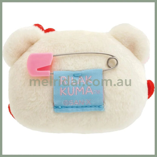 San-X | Rilakkuma Emojis Plush Badge Korilakkuma Heart 40×60×15Mm