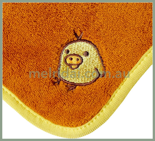 San-X | Rilakkuma Hand Towel H250 X W250Mm 轻松熊 刺绣 可折叠可悬挂擦手巾/干手巾 抗菌防臭