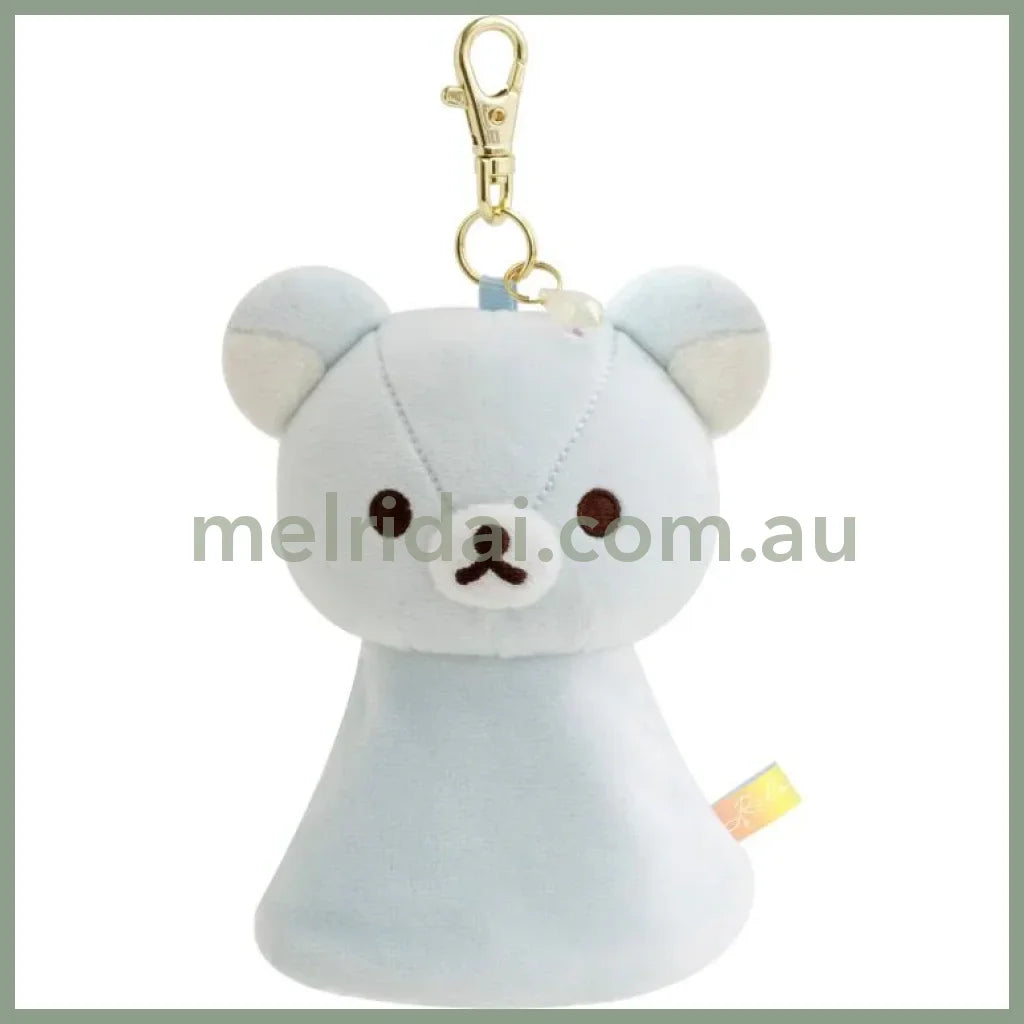 SAN-X | Rilakkuma Keychain Key Holder Reel Blue 130×95×50mm (Umbrella Rain then Sunny)