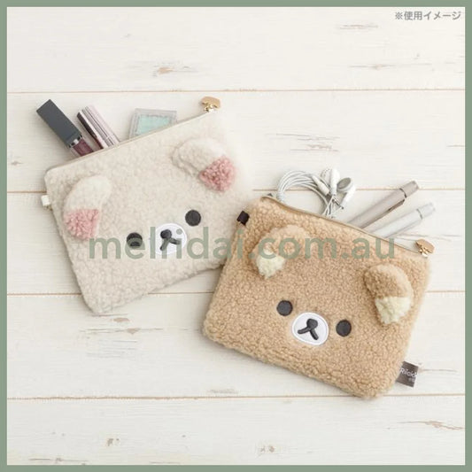 SAN-X | Rilakkuma Korilakkuma Flat Pouch 120×170×15mm (New Basic BOA ITEMS Moko Moko Fluffy)