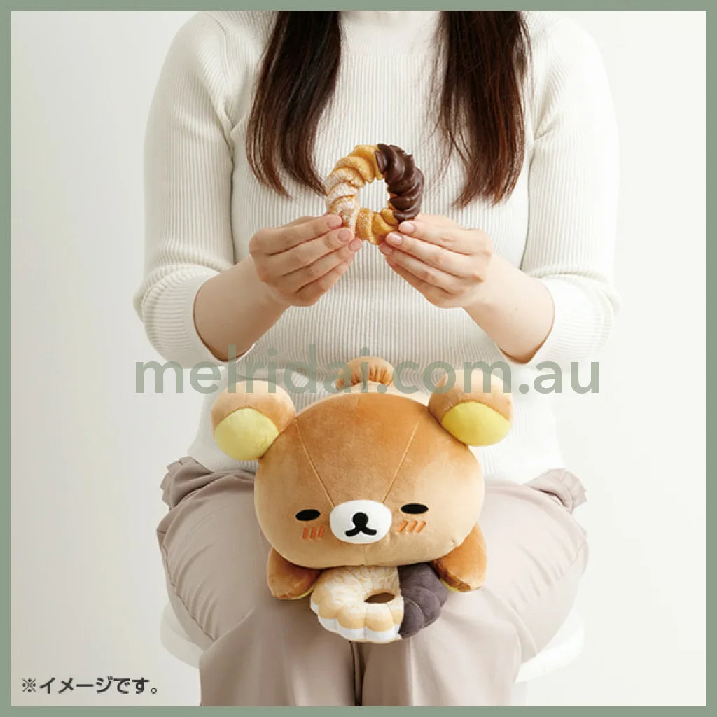 SAN-X | Rilakkuma Korilakkuma Plush Toy Plush Doll L 160×180×300mm (Mister Donut Lying Down)