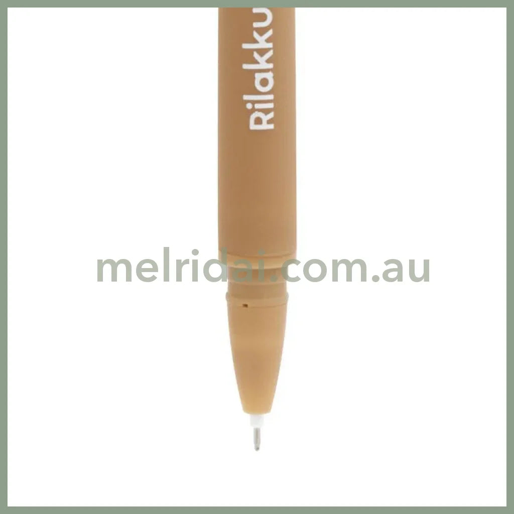 San-X | Rilakkuma Kunekune Mascot Ball Pen Ballpoint Pen Black 0.5mm (Basic Rilakkuma Flower)