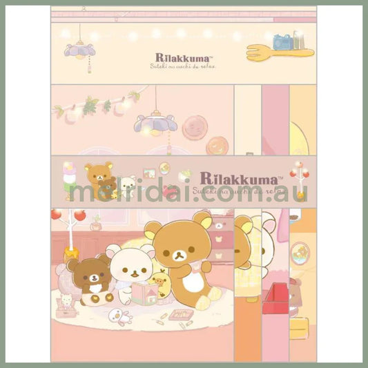 San-X | Rilakkuma Letter Set - 24 Sheets Of Letter Paper 12 Envelopes 4 Designs (Lovely House)