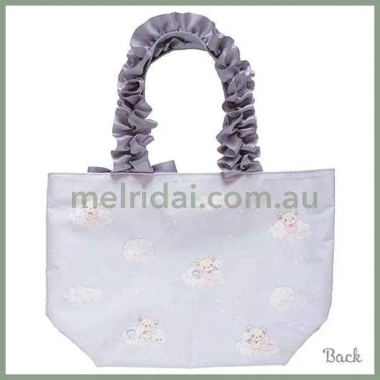 San-X | Rilakkuma Mini Tote Bag 340 X 220 130Mm (Osorano Kururin Wataame/Sky Curly Cotton Candy)