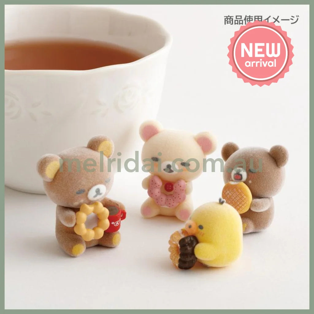 SAN-X | Rilakkuma x Mister Donut Petit Flocked Mini Figure 35x30x30mm