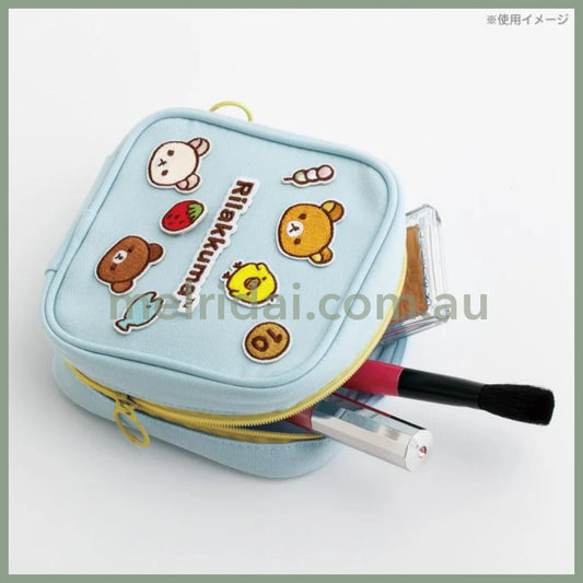 SAN-X | Rilakkuma Mix Patch Series Square Mini Pouch 125x125x50mm