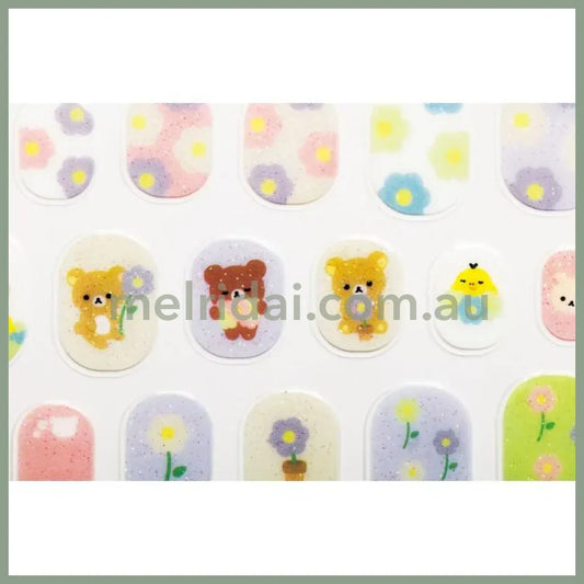SAN-X | Rilakkuma Nail Sticker 130×105mm (Basic Rilakkuma Flower)