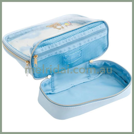SAN-X | Rilakkuma Pen Case Pencil Pouch Cosmetic Pouch Display Bag 160×200×90mm (Umbrella Rain then Sunny)