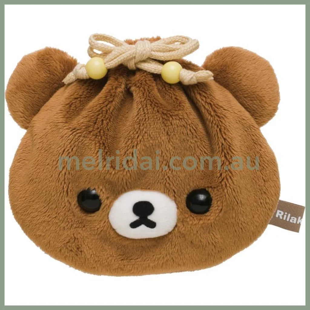 San-X | Rilakkuma Plush Drawstring Bag H180 X W230 Chairoikoguma