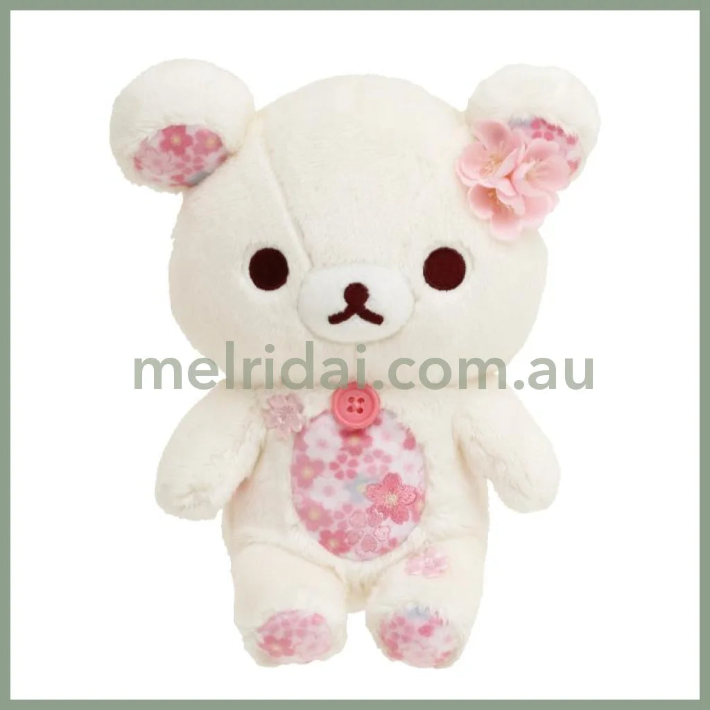 San-X | Rilakkuma Plush Toy 20Th Anniversary 190×160×110Mm (Sakura Limted) 白小熊Korilakkuma