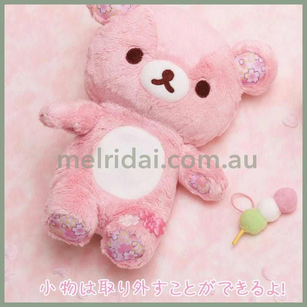 SAN-X | Rilakkuma Plush Toy Doll 170×155×90mm (Sakura Collectible Cherry Blossom Dango)