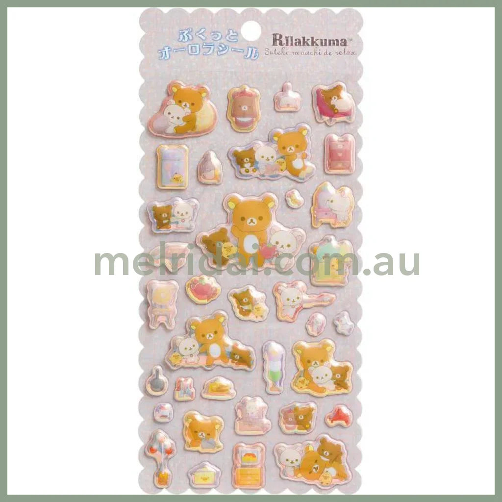 San-X | Rilakkuma Pukutto Aurora Stickers 200Mm X 95Mm (Furniture)