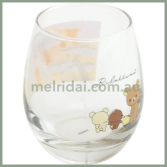 SAN-X | Rilakkuma Swaying Glass Tumbler Cup 95×Φ80mm (Umbrella Rain then Sunny)