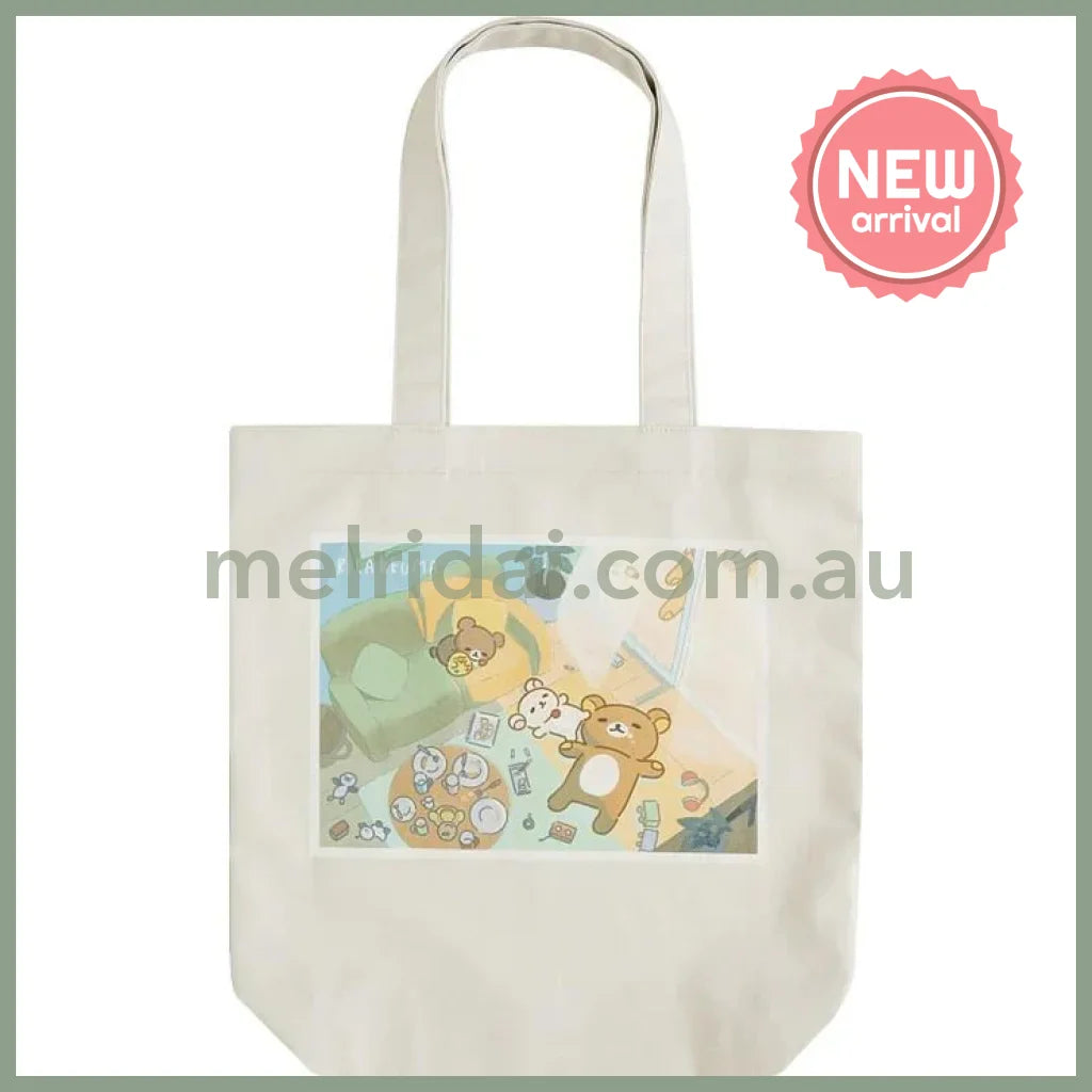 SAN-X | Rilakkuma Tote Bag White 400×390×100mm (Stay With Me)