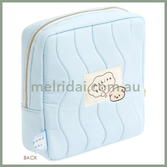 SAN-X | Square Cosmetic Pouch 190×190×60mm (Ishiyowa-chan/Ishiyowachan Daily Life Looking)