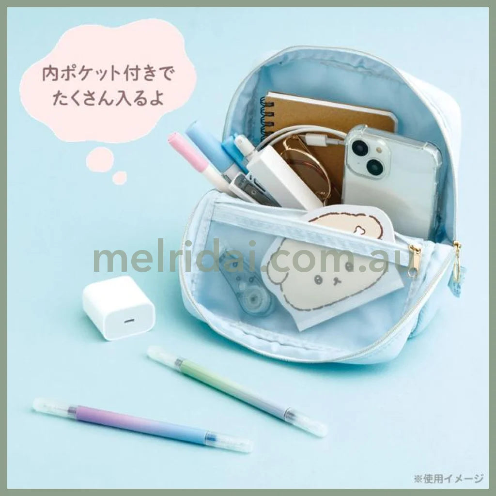 SAN-X | Square Cosmetic Pouch 190×190×60mm (Ishiyowa-chan/Ishiyowachan Daily Life Looking)