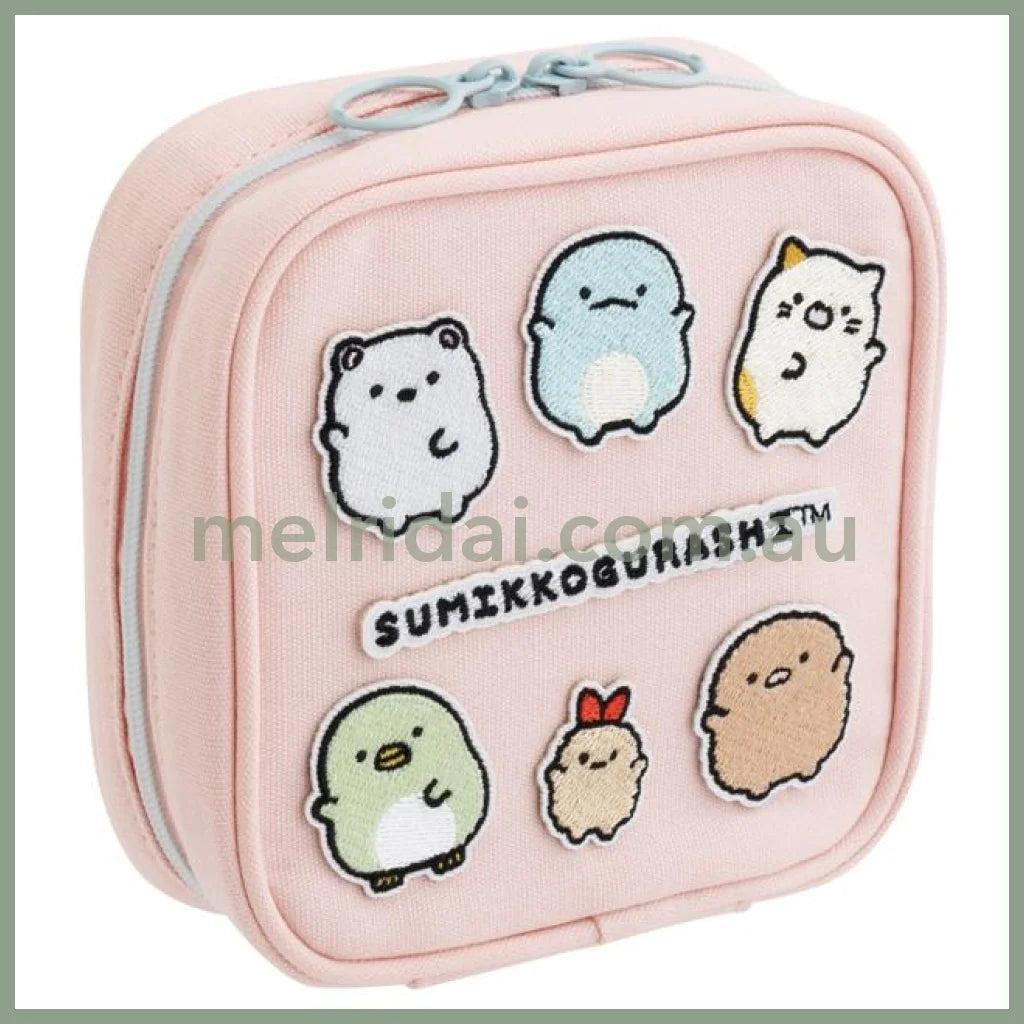 SAN-X | Sumikko Gurashi Character Mix Patch Series Square Mini Pouch 125x125x50mm