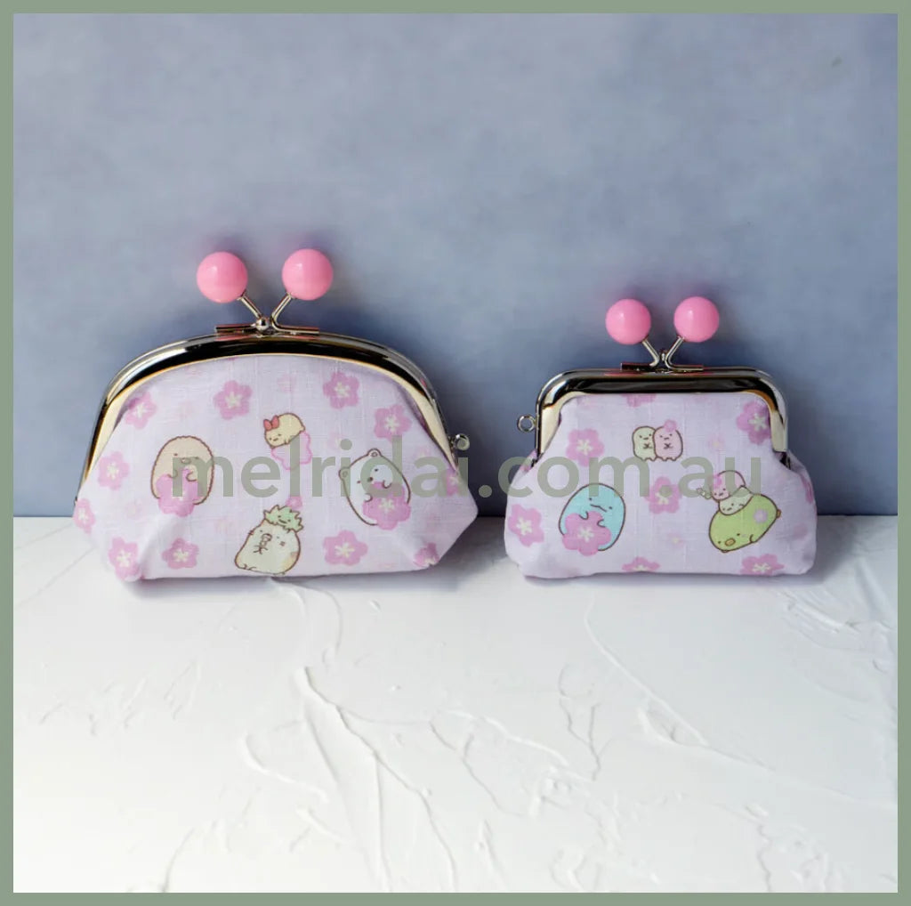 San - X | Sumikko Gurashi Clasp Purse Sakura Limited W90×H70×D20Mm (S) 角落生物 粉色樱花口金包/零钱包/硬币包(小号)