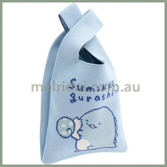 SAN-X | Sumikko Gurashi Ebifurai no Shippo Jacquard Woven Mini Tote Bag Knit Bag 360×200mm(Basic Rilakkuma Flower)