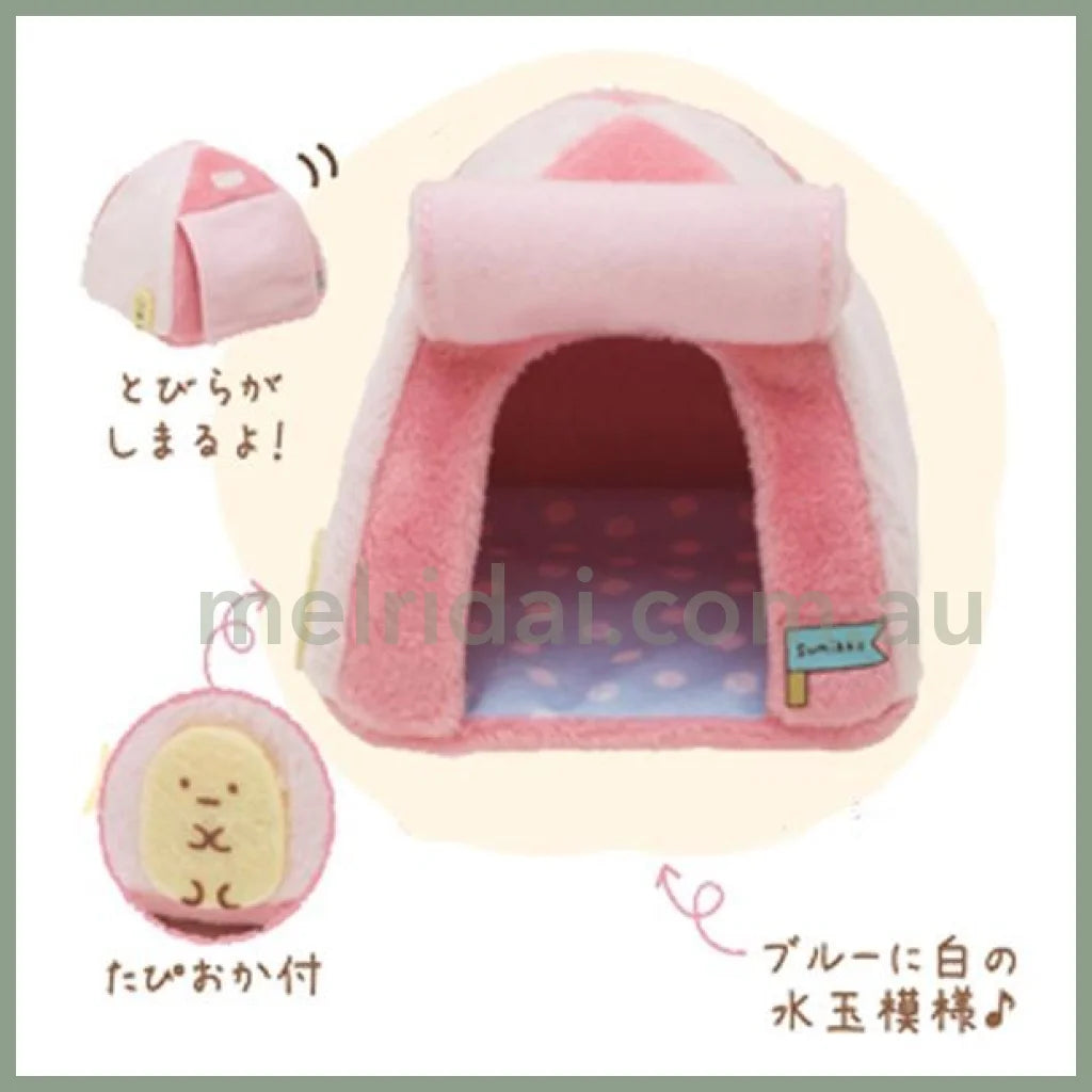 San - X | Sumikko Gurashi Mini Plush Doll 65×80×80Mm 角落生物 迷你毛绒帐篷/房子 场景玩具 Chiikawa宝宝可坐 Pink