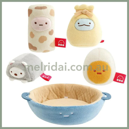 San-X | Sumikko Gurashi Oden Plush Toy Set 80Mm X 160Mm 155Mm (Waku Waku Tapioca Convenience Store)