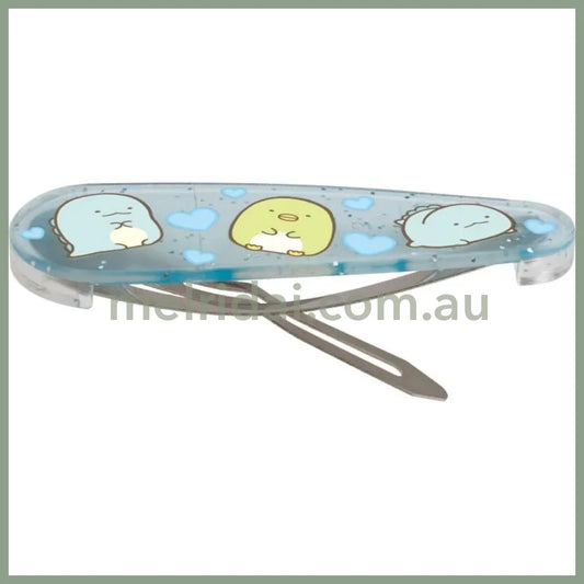 SAN-X | Sumikko Gurashi Penguin ? & Tokage Lizard Hair Clip HairPin Set of Two Clear Different Colors with Glitter 20 x