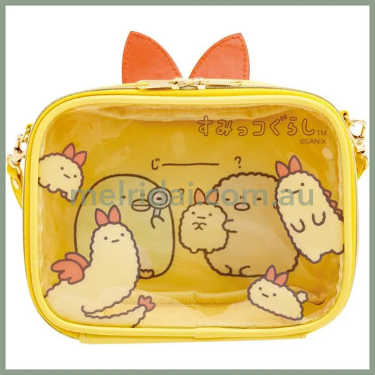SAN-X | Sumikko Gurashi Super Odekake Sumikko Clear Pouch Shoulder Bag Ebifurai no Shippo 120×160×50mm (What if Sumikko