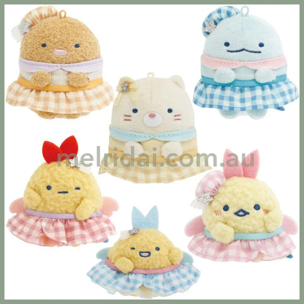 SAN-X | Sumikko Gurashi Tenori Plush Toy 60mm Approx. (Dreaming Idol Gingham Angel Wings)