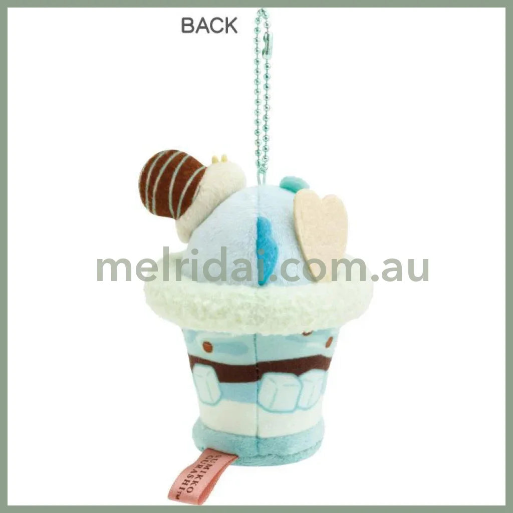 SAN-X | Sumikko Gurashi Tokage Lizard Mint Chocolate Parfait Hanging Plush Keychain 105×65×65mm (Chocolate Fair at