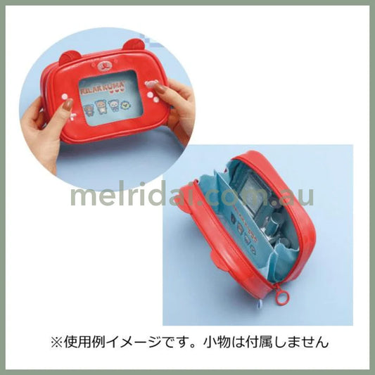 SAN-X | Vertical Cosmetic Pouch 125×165×50mm (Rilakkuma Gaming Console)