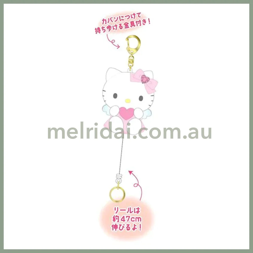 Sanrio | 90S Hello Kitty Mascot Strap With Reel H116×W75×D63Mm (Angel)