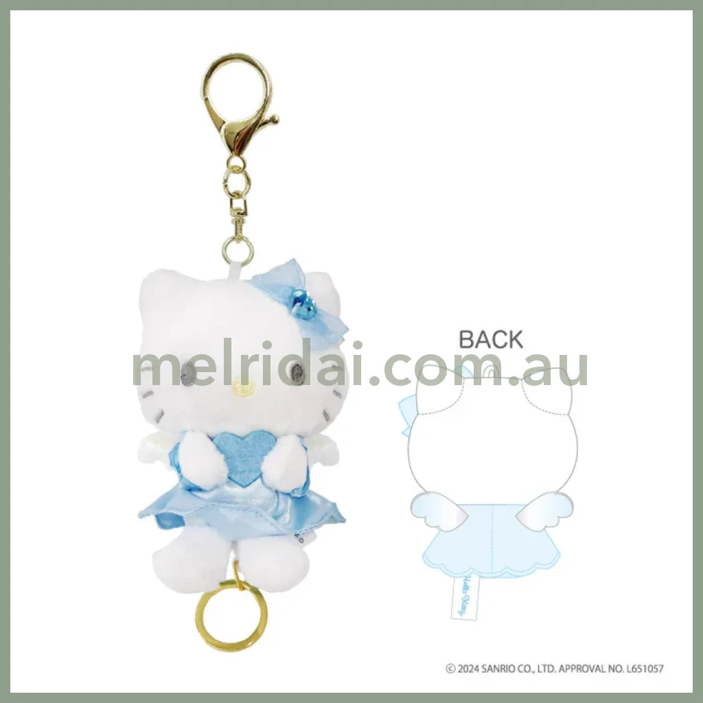Sanrio | 90S Hello Kitty Mascot Strap With Reel H116×W75×D63Mm (Angel) Angel-Blue