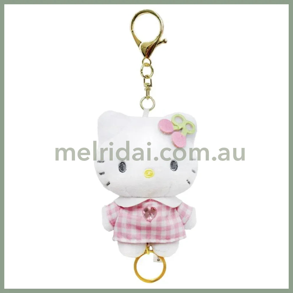 Sanrio | 90S Hello Kitty Mascot Strap With Reel H116×W75×D63Mm (Angel) Cherry-Pink