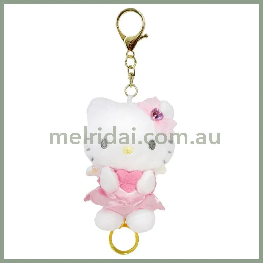 Sanrio | 90S Hello Kitty Mascot Strap With Reel H116×W75×D63Mm (Angel) Angel-Pink