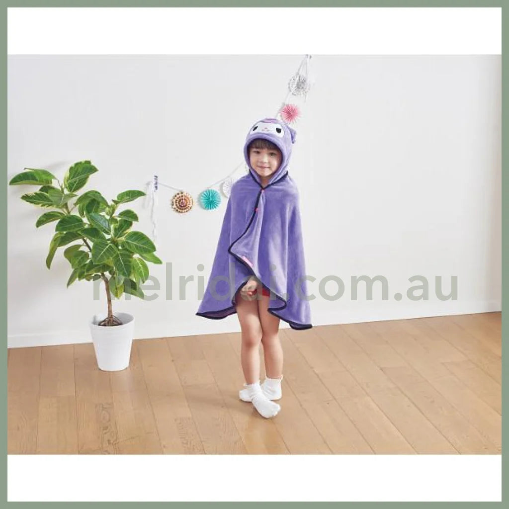 Sanrio | Absorbent Quick-Drying Towel Bath Poncho W/ Hood Kids 108Cm X 92Cm / Kuromi