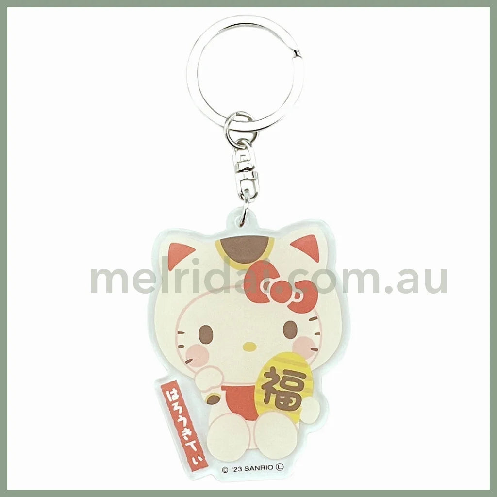 Sanrio | Acrylic Key Chain Lucky Cat Approx. H65Xw72Mm / Hello Kitty