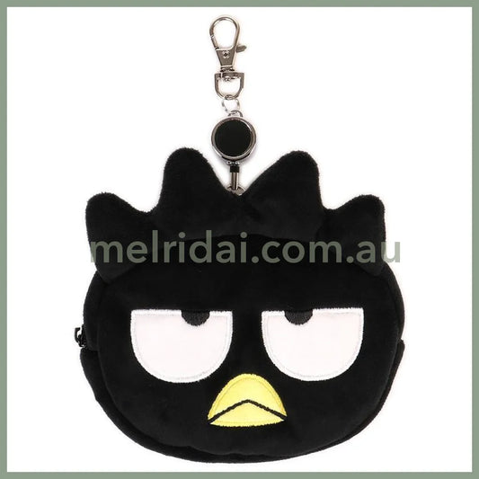 SANRIO | Bad Badtz-Maru Face-shaped Pass Case & Pouch Keychain With Reel 140×50×120mm