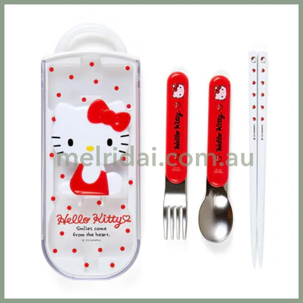 SANRIO | Bento Lunch Cutlery Set Spoon Fork Chopstick - Hello Kitty