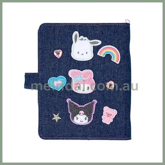 Sanrio | Binder 21.2 X 20.0 5.2Cm (Denim Patch) Characters 6-Hole A6 Notebook Size Card Storage